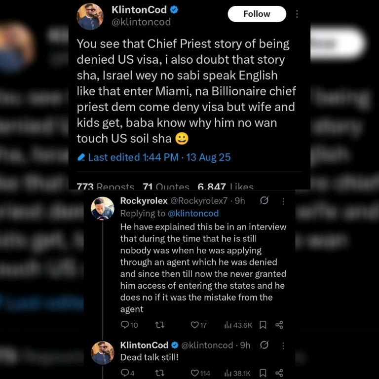 Comedian Klintoncod Doubts Cubana Chief Priest’s US Visa Denial Story